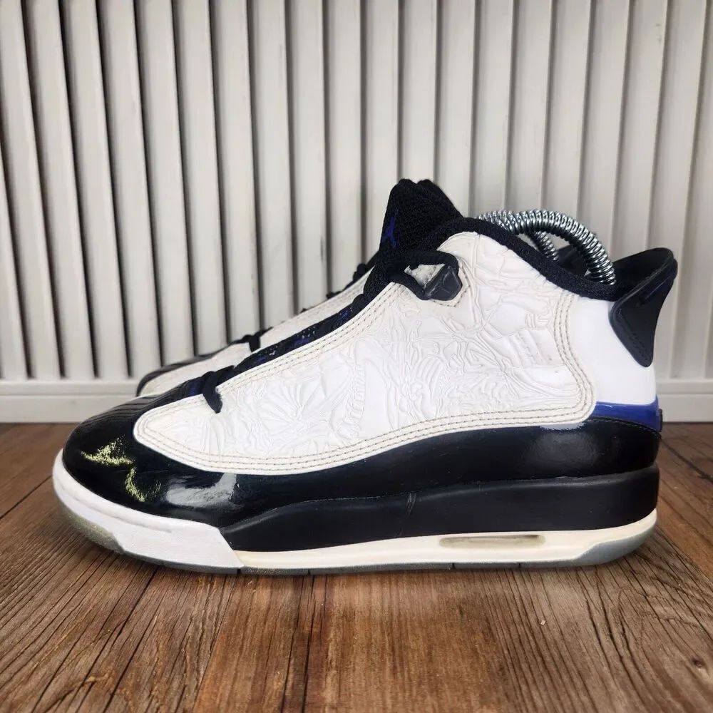 Womens 7 (5.5Y) Nike Air Jordan Dub Zero White Concord Embossed Basketball Shoes - Picture 3 of 10
